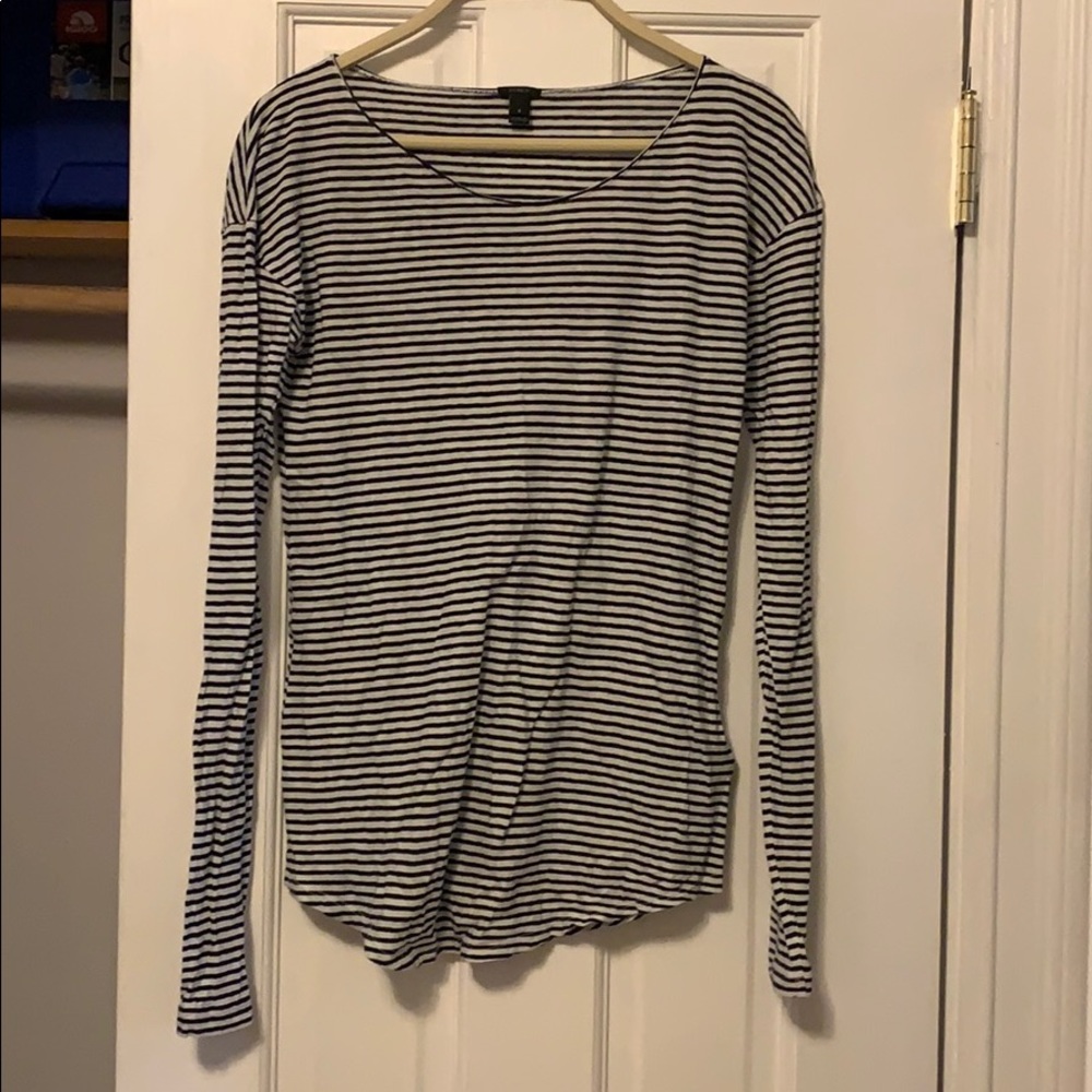 J Crew Blue/White striped top Size Small